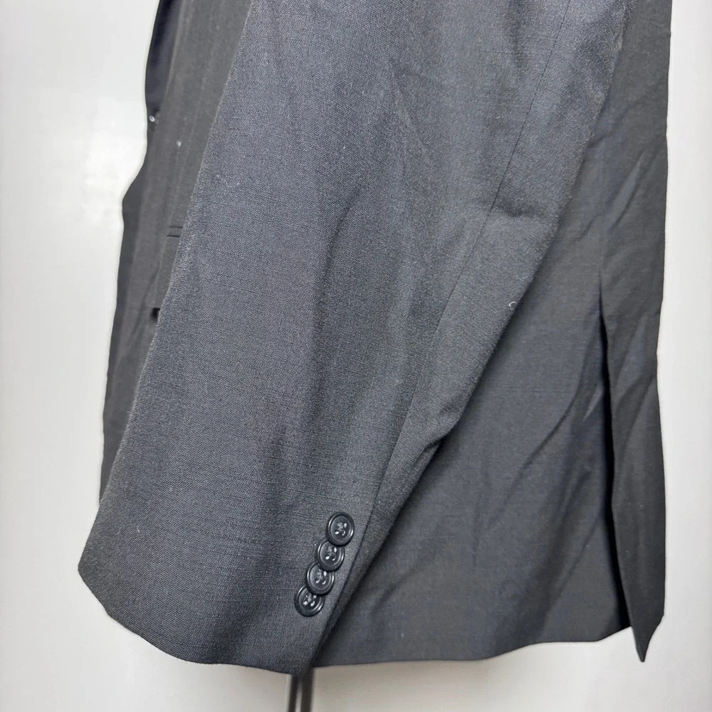 Sean John Suit Mens 54R 50x27 Black Solid 2-Button Notch Lapel Side Vent